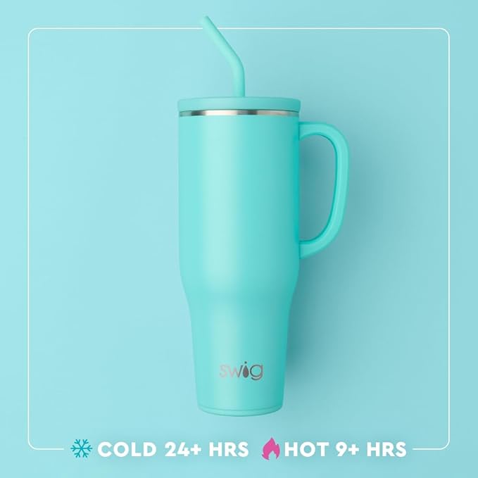 Swig Life 40oz Mega Mug, 40oz Tumbler with Handle and Straw, Extra Large Insulated Tumblers, Cup Holder Friendly Travel Mug (Oklahoma)