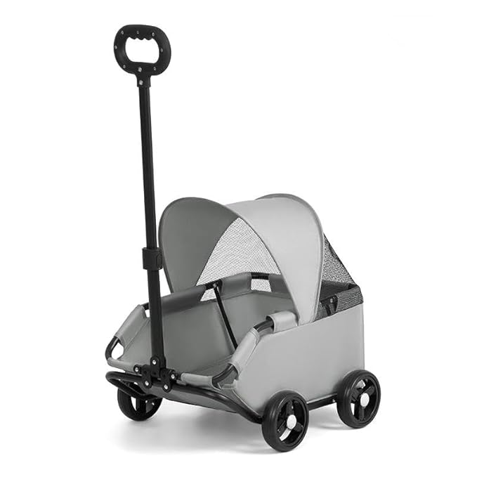 Dog Stroller 4 Wheels Folding Dog Cart with Sunshine Cover Pet Stroller for Travelling Shopping Walking Playing for Small Dogs Cats