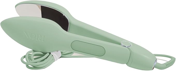Nori Press Travel Steam Iron - Handheld Iron With Optional Steam Feature - No Ironing Board Required - Easy to Use w/ 6 Fabric Settings - Removes Wrinkles - User Manual Included - Green