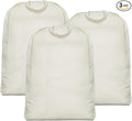 3pcs Breathable Cotton Canvas Laundry Drawstring Bags with Carrying Handles & Shoulder Strap, Cotton Laundry Hamper Basket Replacement Liner Bags