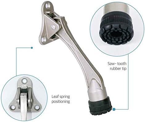 Door Stopper, Kick Down Door Stops for Heavy Doors, with Rubber Tip and Spring Lever, Adjustable, Easy to Set Down and Release, 4-Inch, for Wide Doors (4inch x 30pack, Dark Grey)