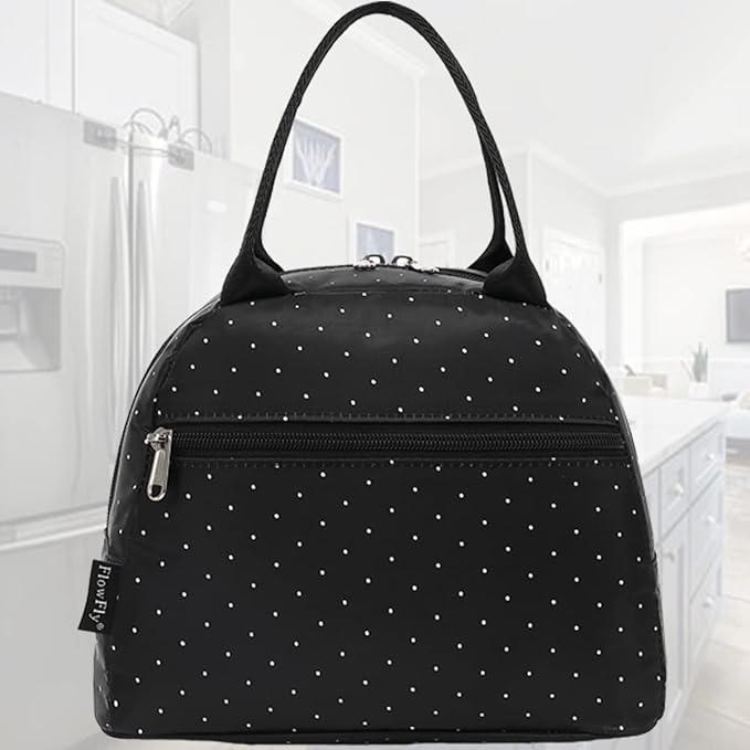 FlowFly Insulated Lunch Cooler Bag - Tote Bag Organizer for Women/Men, Dot