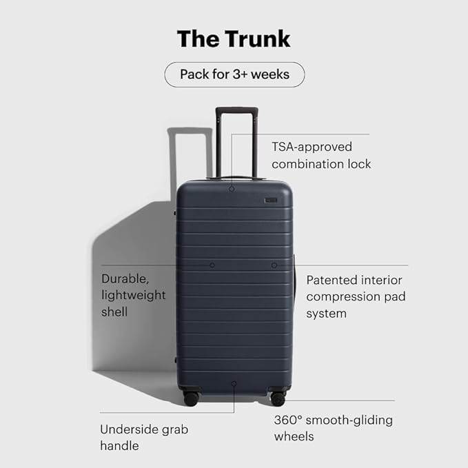 Away Large Trunk Luggage, 31 Inch Hardside Suitcase with Spinner Wheels, Lightweight & Durable, TSA Lock, Ideal for Long Trips, Cloud Gray