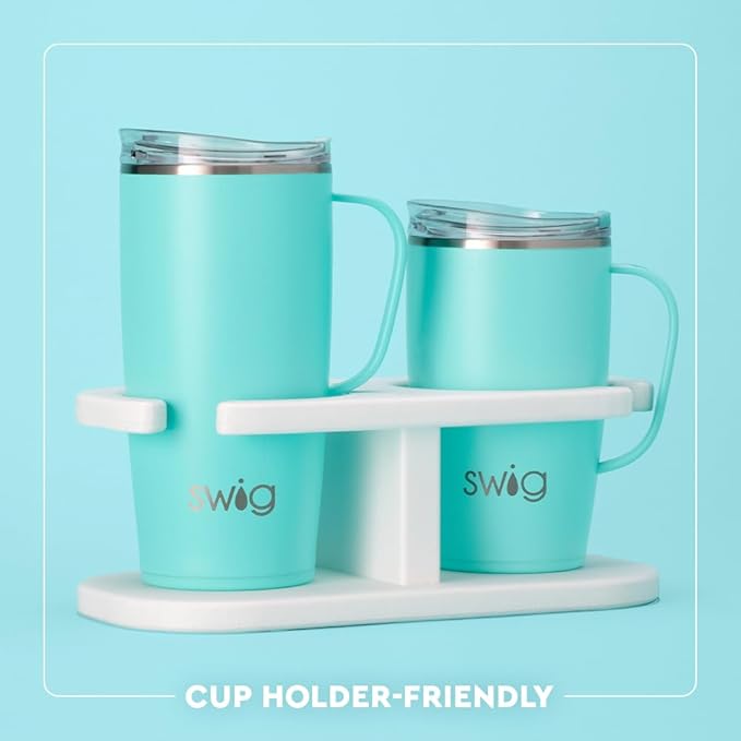 Swig Life 22oz Travel Mug, Insulated Tumbler with Handle and Lid, Travel Coffee Mug, Cup Holder Friendly, Stainless Steel 22 oz Tumbler, Reusable Insulated with Lid (New York)