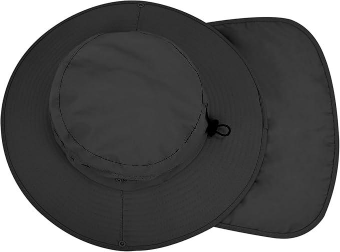 Sun Hats for Men Women, UPF50+ Protection Safari Hat,Wide Brim Fishing Hat with Neck Flap,Bucket Hats for Beach Hiking