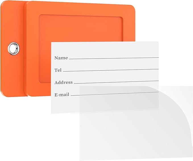 Gostwo 2 Pack Luggage Tags for Suitcases, 26 Initial Letter Travel Luggage Baggage Identification Labels ID Tag Fully Bendable Tags with Stainless Steel Loop (Orange) (Letter B)