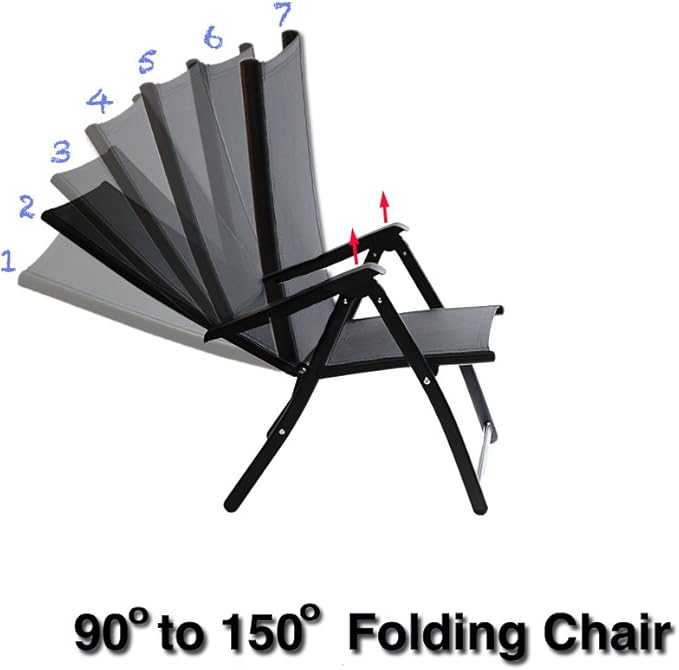 Heavy Duty Durable Adjustable Reclining Folding Chair Outdoor Indoor Garden Pool (1)