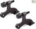 HOMOTEK 2 Pack Hinge Pin Oil Rubbed Bronze Door Stopper,Adjustable Deluxe Heavy Duty Door Stopper 2-1/2"x1-3/4”,with Black Rubber Bumper Tips
