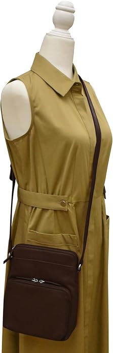 ili New York Genuine Leather Crossbody Bags for Women - Premium RFID Blocking Shoulder Bag Organizer with Adjustable Strap