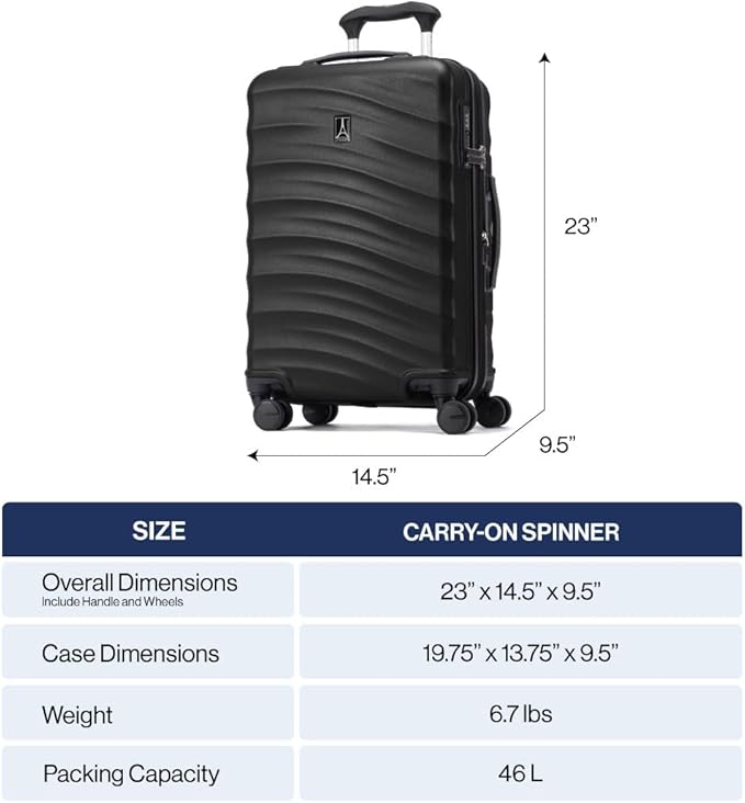 Travelpro Maxlite Air V2 Hardside Expandable Carry on Luggage, 8 Spinner Wheels, Lightweight Hard Shell Suitcase, TSA lock, Teal, Carry On 21-Inch