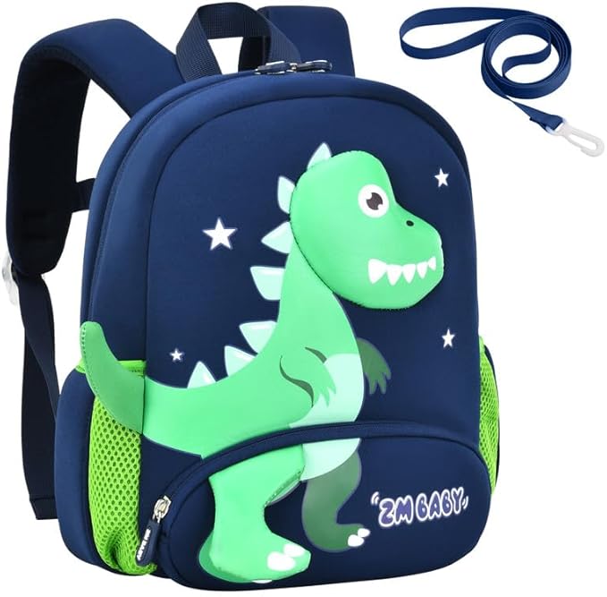 Padgene Toddler Backpacks Kids Preschool Backpack Waterproof Neoprene Animal Schoolbag Lunch backpack 3D Cartoon Mini Travel Bag for Boys Girls Ages 3-5