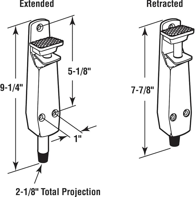 Pacific Doorware Heavy Duty Spring Loaded Step Down Push On Door Holder/Stopper (3, Aluminum)