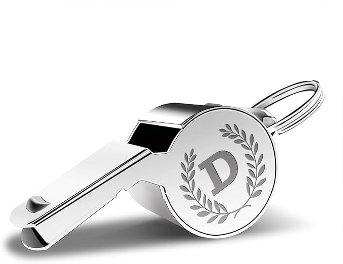 Letters Coach Gifts, Whistle for Coaches, Whistle Emergency, Thank You Coach Gifts, Coaches Whistle with Lanyard Cheer Coach Gift for Men Women Teachers Referees School Sports Coach Outdoor, Letter D