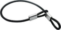 5 Pcs 4mm Wire 48 inch Vinyl Coated Stainless Steel Cable with Loops Short Wire Rope Lanyard Lock Security Chain Link for Outdoor Gates, Black(4mm x 48inch)