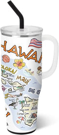 Swig Life 40oz Mega Mug, 40oz Tumbler with Handle and Straw, Extra Large Insulated Tumblers, Cup Holder Friendly Travel Mug (Hawaii)