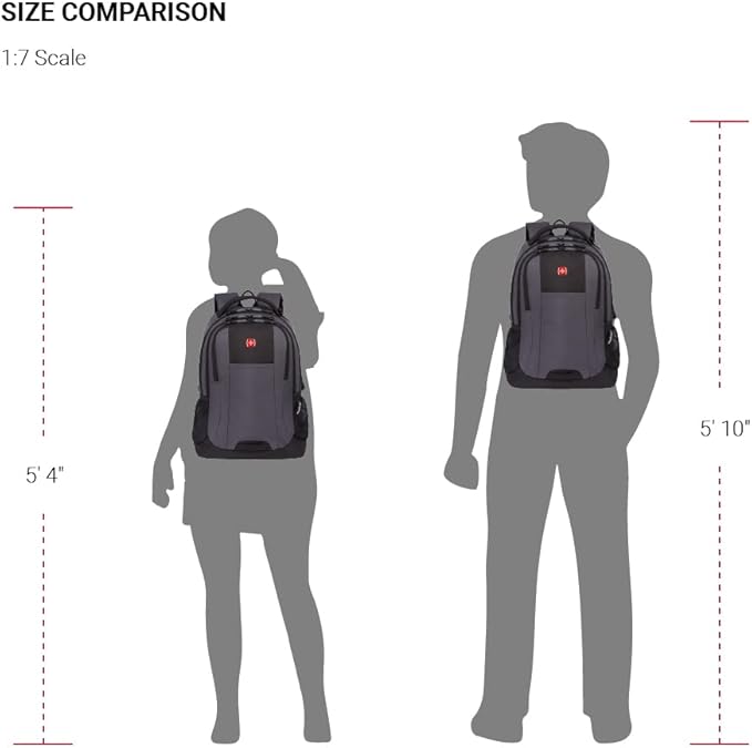 SwissGear Cecil 5505 Laptop Backpack, Dark Grey/Black, 18-Inch