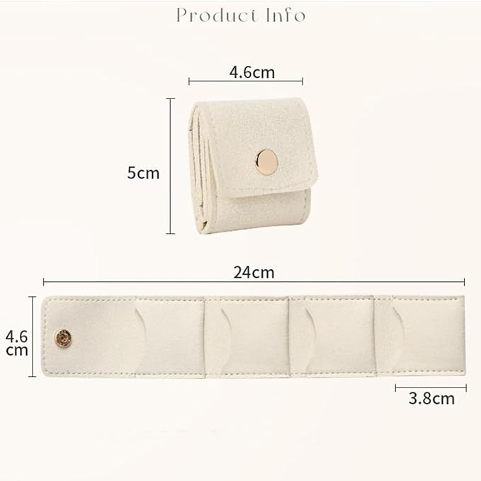Mini Travel Jewelry Bag, 2025 New Travel Jewelry Case Organizer, Portable Foldable Compartment Auxiliary Mini Travel Jewelry Roll Bag With Buckle For Small Jewelry Earrings, Rings, Necklaces (G)