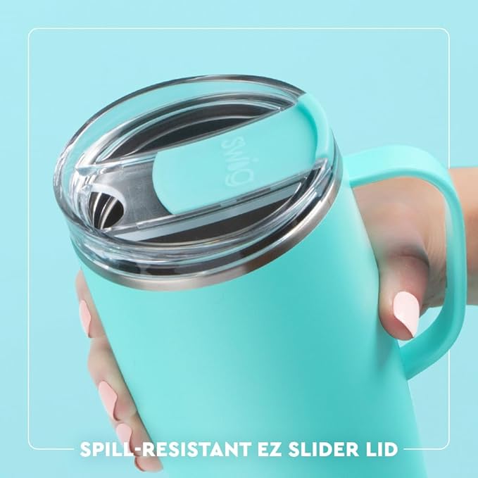 Swig Life 22oz Travel Mug, Insulated Tumbler with Handle and Lid, Travel Coffee Mug, Cup Holder Friendly, Stainless Steel 22 oz Tumbler, Reusable Insulated with Lid (Wisconsin)