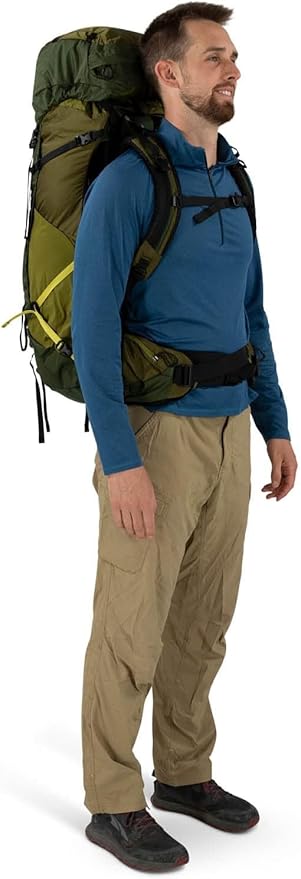 Osprey Atmos AG LT 50L Men's Backpacking Backpack, Night Shift/Scoria Blue, S/M