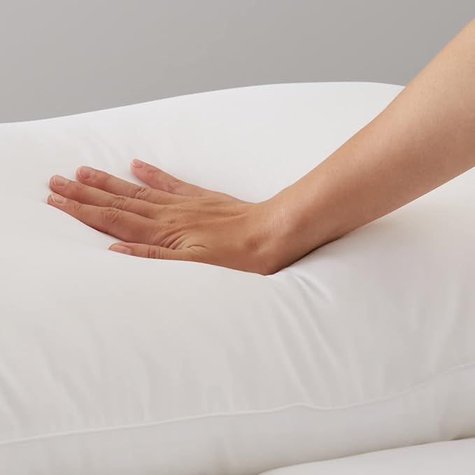Amazon Basics Down Alternative Pillow for Back Side Sleepers, Medium Density, Standard Size, 26" x 20", 2-Pack, White