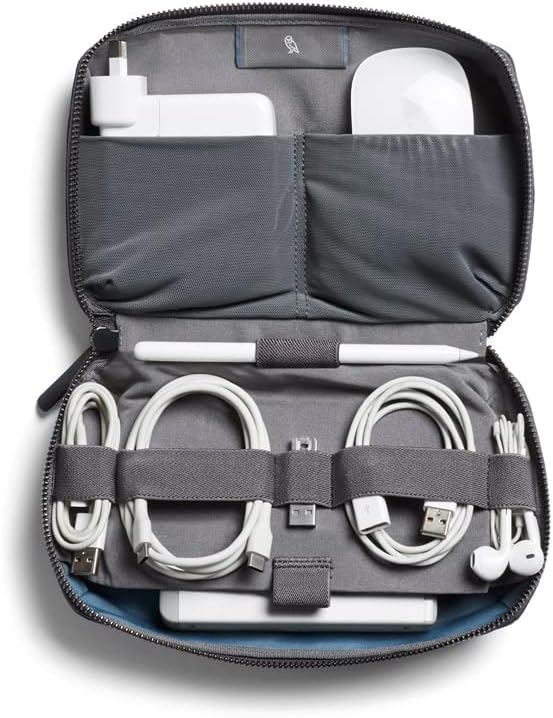 Bellroy Tech Kit (Tech Accessories Organizer Pouch, Zipper Closure Design, Stores Power Bank, Phone Charger, Cables & More, Internal)
