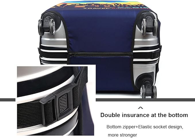 MosaiRudo Thicker Luggage Cover Elastic Suitcase Cover Protector Fits 18-32 Inch Suitcase Travel Accessories (TKM0078, M)