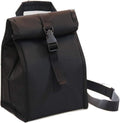Insulated Foldable Lunch Bag With Ajustable Strap- Lightweight Portable Lunch Box for Men, Women, Office, Work, Picnic, Hiking and Beach (Black(Hard Fabric))