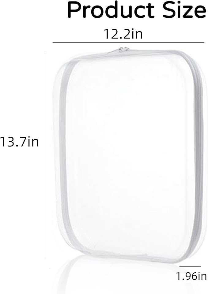 3PCS Zippered Transparent Cases for Snacks,Portable Waterproof Cosmetic Bag with Zipper,Clear Hard Shell Zipper Case for Cosmetic Storage, Putting Snacks, Pencil Case