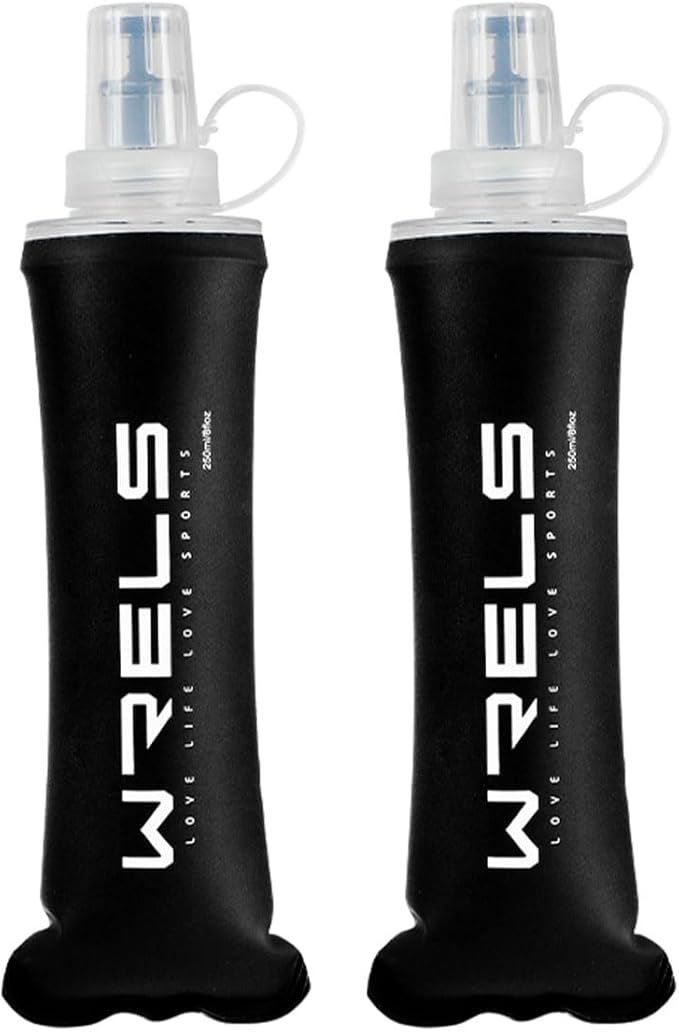 Folding Soft Flask Portable Collapsible Running Lightweight Water Bottle for Outdoor Sports,Travel with Mouthpeice Cover