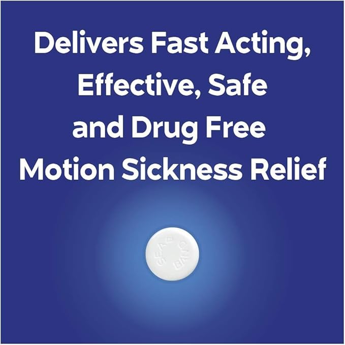 Sea-band Anti-Nausea Acupressure Wristband for Motion & Morning Sickness, 1 Pair, Black