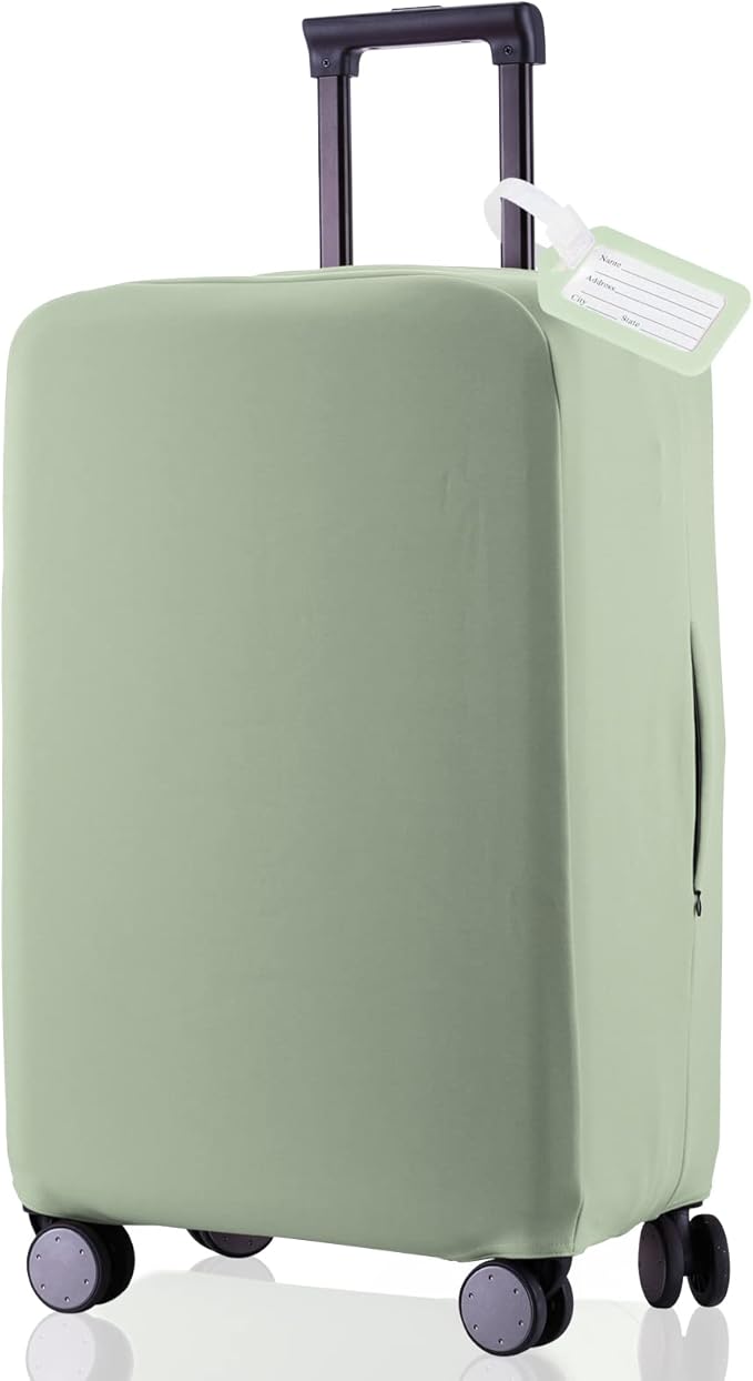 Travel Luggage Cover Suitcase Protector Scratch-Resistant Fit 19-31 Inch Suitcase, Not Included Suitcase (Cyan, M(24-25 inch))