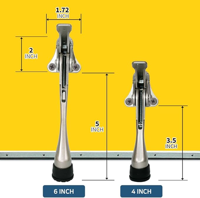 One Touch Kickdown Door Stopper, Door Holder, Heavy Duty Door Stops, Bottom of Door, Height-Adjustable Rubber Tips by HASHI (Antique Bronze 6 inch x 1pack)