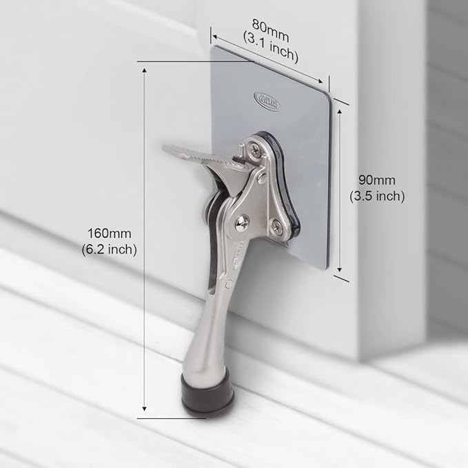 One-Touch Doorstop Adhesive Bracket (White, 4inch x 1pack)