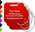 Custom Luggage Tags (3 or 6 Pack) - Personalized Unique Suitcase & Backpack Travel, Durable, Waterproof & Heavy Duty (Red)