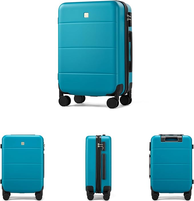 Hanke 2 Piece Hard Shell Luggage Sets with Spinner Wheels Carry On suitcase Set Checked Large Luggage Lightweight Travel Luggage for Men Women(20/28 Inch, Caribbean Blue)