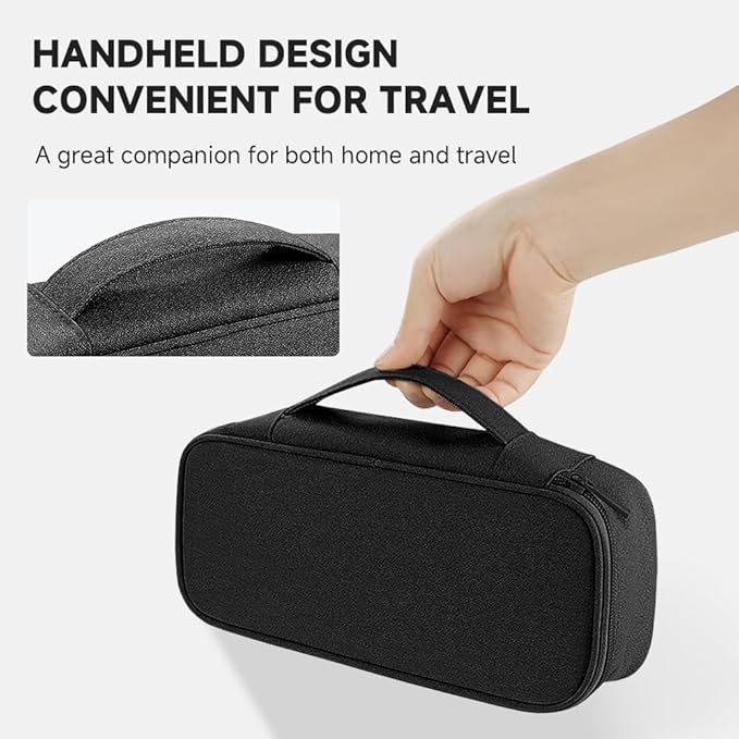 Teskyer Electronics Organizer Travel Case, Waterproof Portable Tech Accessories Pouch with Organized Compartments for Cables, Phone, Chargers, Earphone, Black