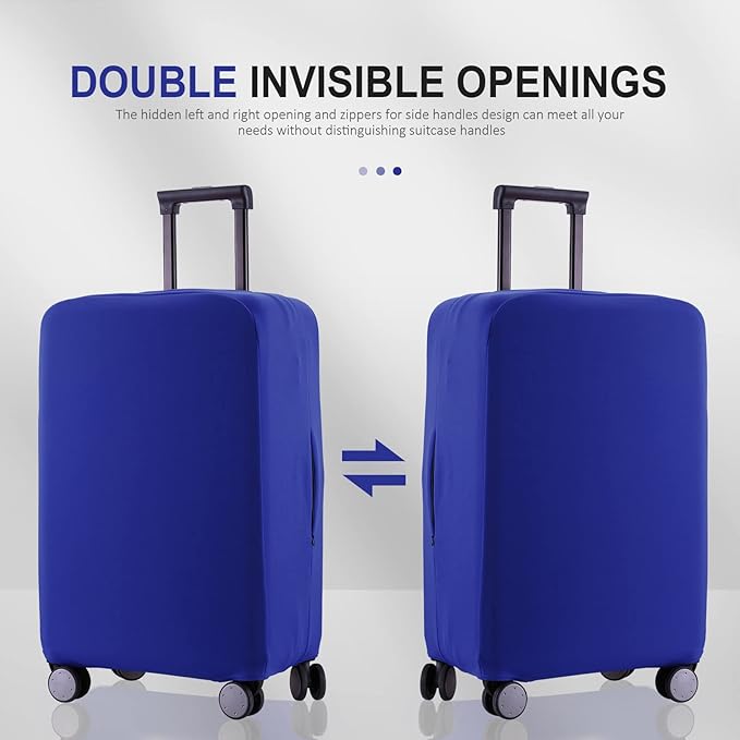 Travel Luggage Cover Suitcase Protector Scratch-Resistant Fit 19-31 Inch Suitcase, Not Included Suitcase (Blue, XL(28-29 inch))