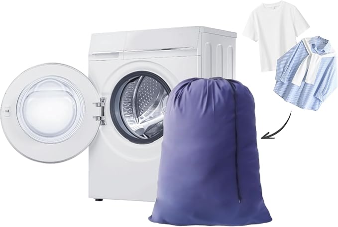 Extra Large Laundry Bag Travel Laundry Bags with Drawstring Closure, 30"x40" Machine Washable Dirty Clothes Organizer for college, dorm and apartment dwellers (6 Pcs Blue)