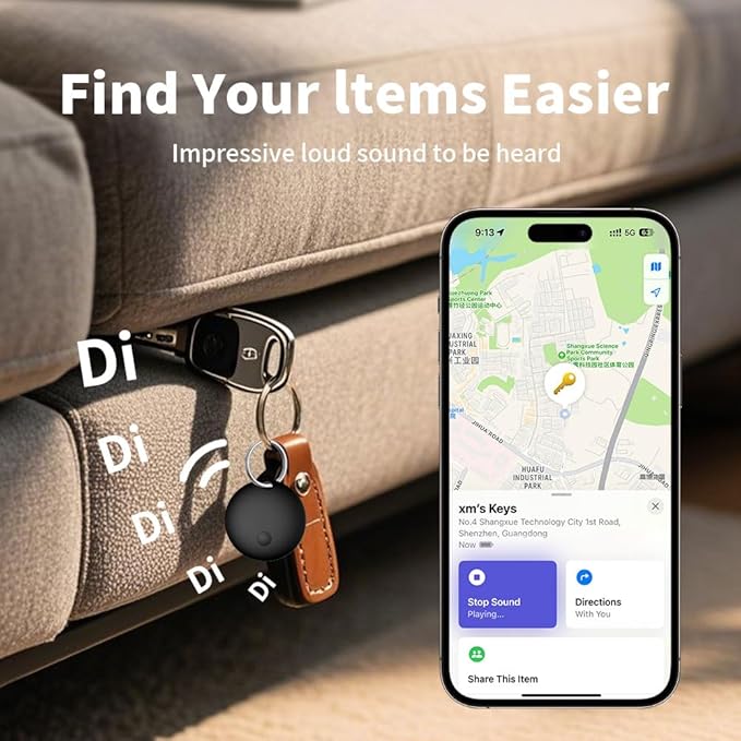 Air Tracker Tag 2 Pack, Smart Tracker Item Finders Compatible with Apple Find My, Bluetooth Smart Air Tag Key Finder Item Locator Worldwide Tracking for Pet Wallet Backpack Luggage, Black (iOS Only)