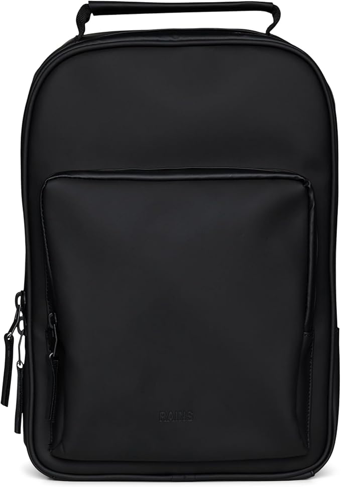 RAINS Large Book Daypack, Backpack, Laptop Bag, Waterproof, 2 Year Warranty, Black