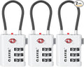 ANVIL TSA Approved Luggage Locks – High Security TSA008 Combination Travel Locks with Inspection Indicator for Suitcases and Backpacks. (3, White)