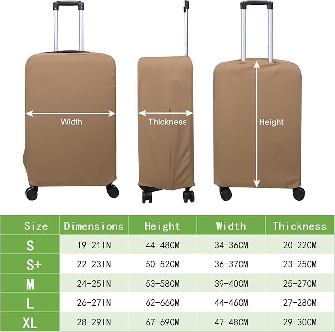 PATIKIL Luggage Cover, Suitcases Covers Elastic Carry on Cover Protector Washable Scratch-Resistant Fits 28-29 Inch Luggage for Travel Business Trips, Khaki