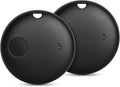Geevon Smart Tag-2 Pack Bluetooth Tracker Work with Apple Find My (iOS Only).Item Finder for Keys, Wallet,Backpack, Luggage (2P Black)