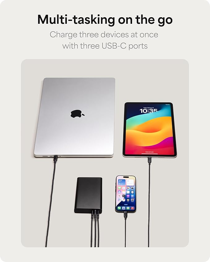 Mophie Powerstation Pro 20,000mAh Power Bank (Gen 3) – Ultra-Fast USB-C PD, 45W Output, Charges 3 Devices, Up to 4 Phone Charges, LED Indicator, Premium Anodized Aluminum Body, Black
