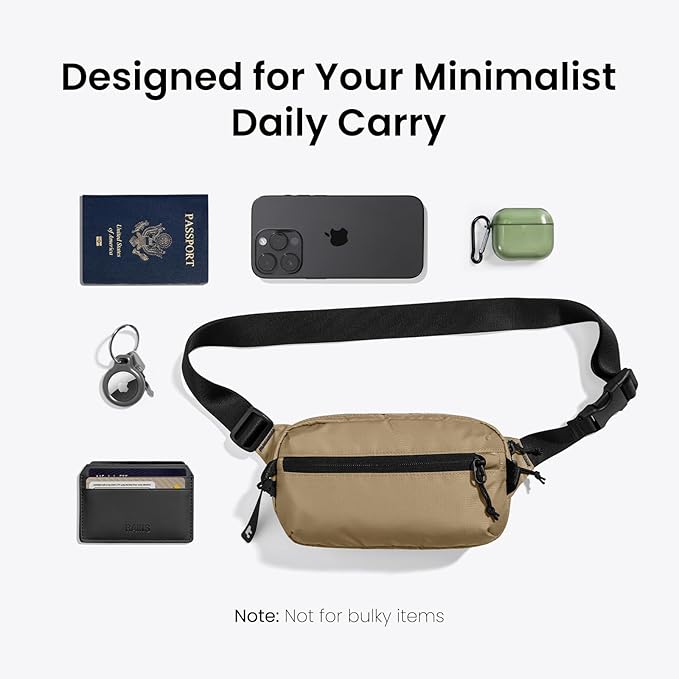 tomtoc 1.5L Sling Bag with RFID Blocking, Crossbody Bag Minimalist Chest Shoulder Pack for Men and Women, Water-resistant Lightweight Carry Casual Bag for Travel, Daily Use
