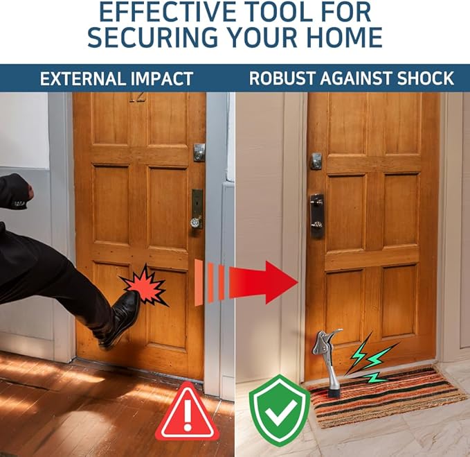 One Touch Kickdown Door Stopper, Door Holder, Heavy Duty Door Stops, Bottom of Door, Height-Adjustable Rubber Tips by HASHI (White 4 inch x 1pack)