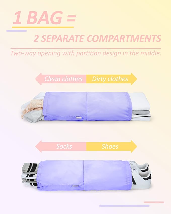 BAGSMART 6 Set Compression Packing Cubes - Lightweight Travel Essentials, Durable Luggage Organizer