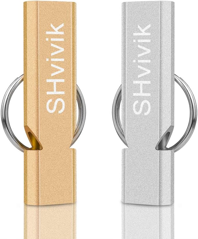 Emergency Whistle, 2PCS Premium Safety Survival Whistles with Lanyard Keychain, High Pitch Double Tubes for Outdoor Hiking Camping Hunting Fishing Boating