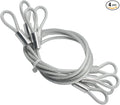 4 pcs 20 inch (50cm) 5mm Thickness Vinyl Cover Coated Galvanized Steel Wire Cable with Loops Security Lanyard Rope Tether Lock, Clear
