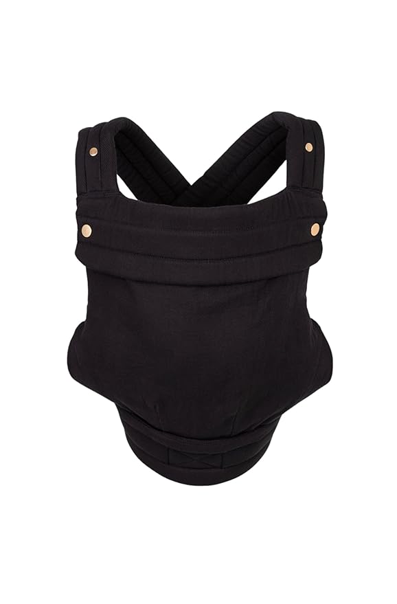 Mabē Monarch Ergonomic Baby Carrier – Premium Cotton Soft Structured Newborn to Toddler Carrier with Hip-Healthy Design, 3 Carry Positions (7-35lbs), Lightweight & Breathable, (Ebony)